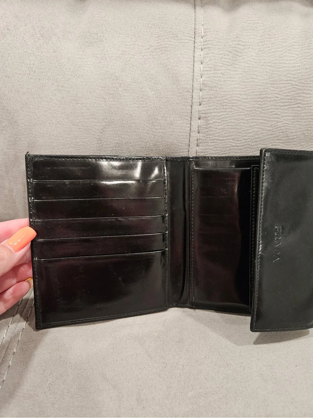 Vintage Prada Spazzolato  Leather compact wallet
